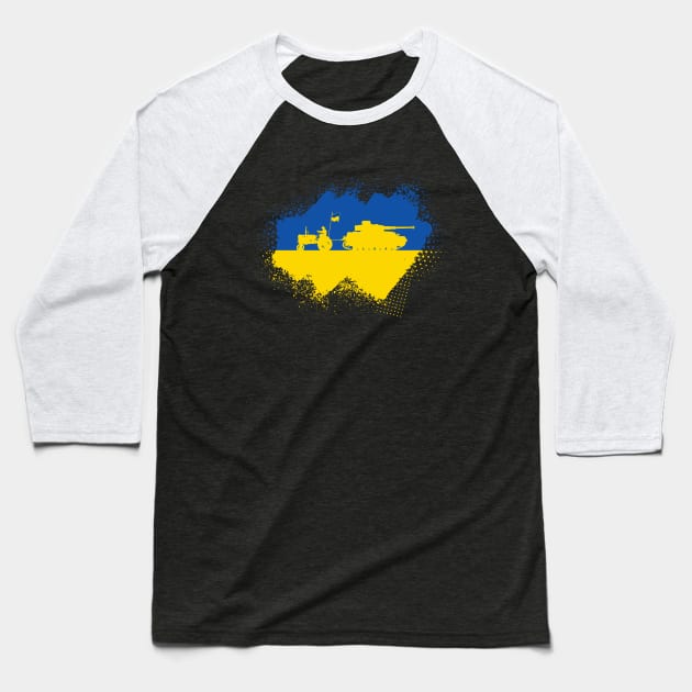 Ukraine Tractor Freedom Baseball T-Shirt by Alema Art